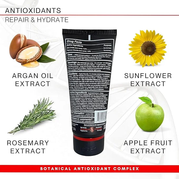 Ultimate Shield All-Day Protection Mineral Sunscreen with Antioxidants | SPF 50 | 80 Minute Water Resistant | Face and Bod...