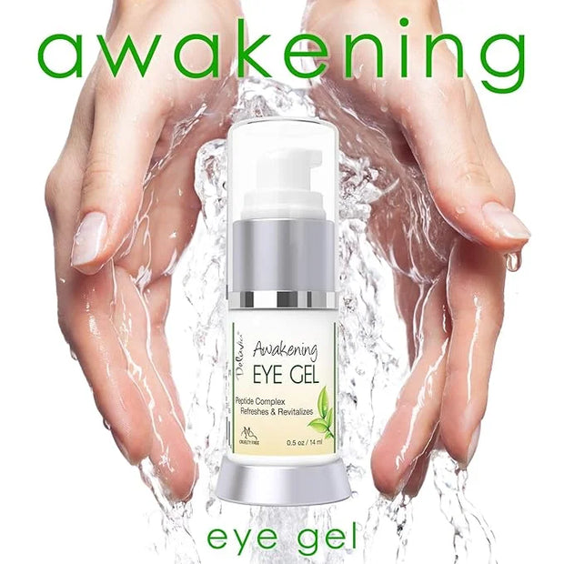 Deluvia Daily Under Eye Gel - Reduces the Appearance of Puffiness, Wrinkles, Fine Lines, Bags, Dry, Crepe Skin - Organic A...