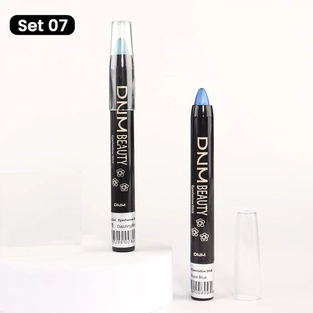 Kaely 2Pcs Bright Blue Eyeshadow Stick for Older Women, Metallic Shimmer Glitter Cream Eye Shadow Pencil Crayon, Light Blu...
