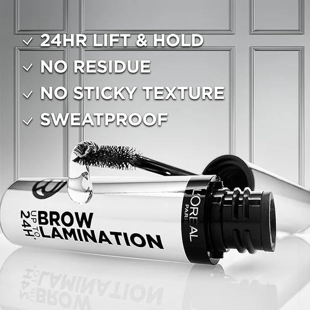 L'Oreal Paris Infallible Up To 24H Wear Brow Lamination, Water-Resistant Longwear Eyebrow Gel Make Up, Clear/Transparent, ...