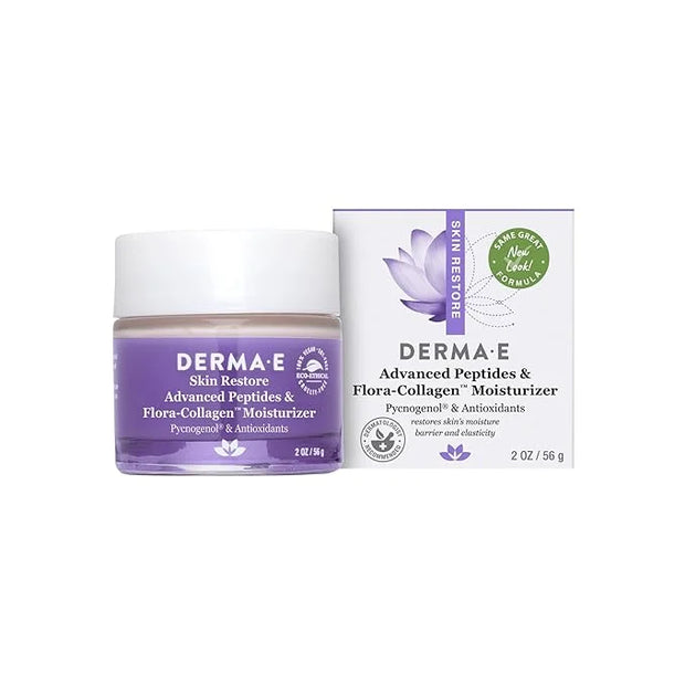 Derma E Advanced Peptides and Collagen Moisturizer – Double Action Face Cream with Peptide Complex – Intense Natural Colla...