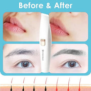 Rechargeable Eyebrow and Facial Hair Remover for Women - 2 in 1 Razor with Built-in LED Light for Painless Hair Removal - ...