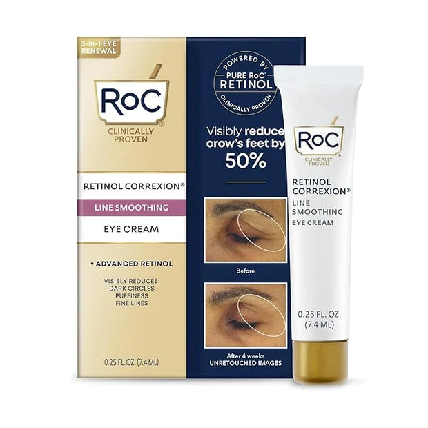 RoC Retinol Correxion Eye Cream Mini for Dark Circles & Puffiness, Daily Wrinkle Cream, Anti Aging Line Smoothing Skin Car...