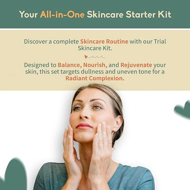 Healing Happy Method - Skin Care Set | 15ml Cleanser, Toner, and Moisturizer | Skincare Set, Rejuvenates Skin, Deeply Nour...