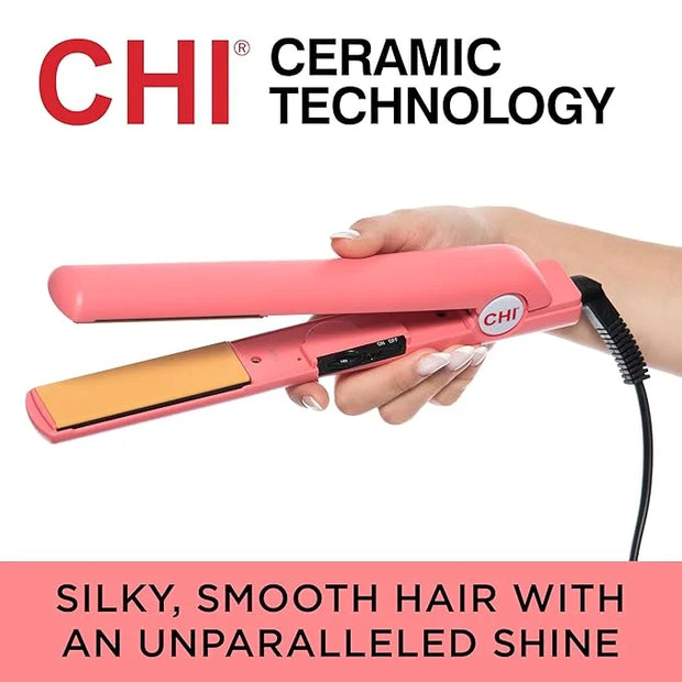 CHI Ceramic Series Flat Iron, Hair Straightener for Silky, Smooth Hair, 1" Iron, Sweet Coraline - Product Image