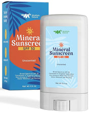 Natural Sunscreen Stick SPF 30 Broad Spectrum Mineral Sunblock for Face & Sensitive Skin - Zinc Oxide 18% Sun Screen Stick...