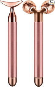2-in-1 Face Massager Roller Electric Face Roller, 3D Roller and Crescent-Shape Face Massager Kit for Face Skin Care Tools ...