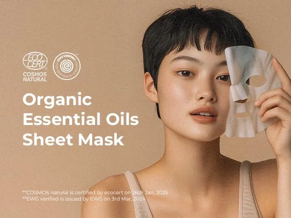 INNA Organic Sheet Mask - Balancing & Oil Control, EWG & COSMOS Certified (Pack of 5) | Lemon Tea Tree Essential Oils Infu...
