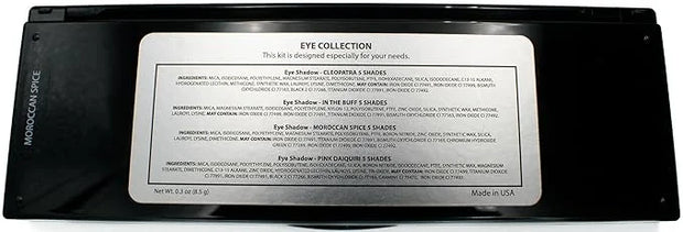 Moroccan Spice Shimmer White, Olive Green, Gold, Copper Penny Red, and Light Matte Orange Vegan Eyeshadow Palette; Talc, P...