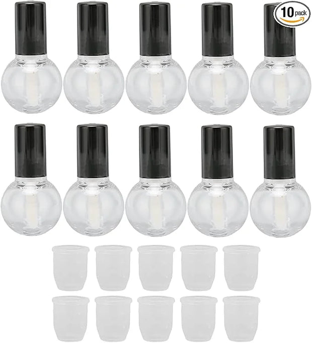 10Pcs 5ml Empty Lip Gloss Tubes Containers Cute Ball Type Plastic Refillable DIY Lip Gloss Bottle, Reusable Empty Bottle T...