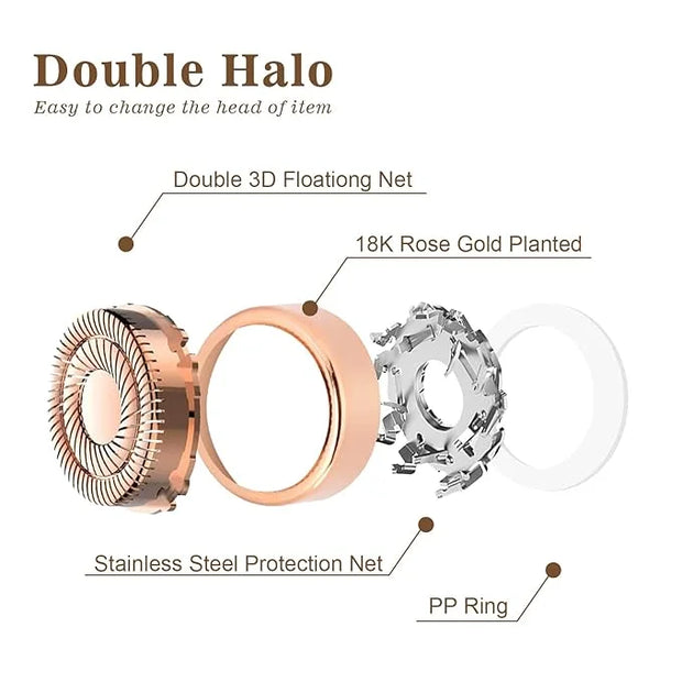 Facial Hair Remover Replacement Heads Gen 2 for Flawless Finishing Touch, Double Ring Blades Compatible with Flawless Gene...