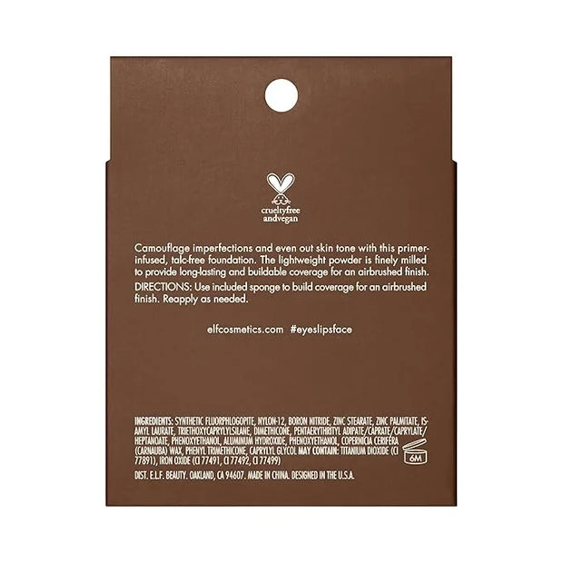 e.l.f. Camo Powder Foundation, Lightweight, Primer-Infused Buildable & Long-Lasting Medium-to-Full Coverage Foundation, Ri...