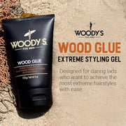 Woody's Hair Gel for Men - Extreme Hold Wood Glue Styling Gel, Long-Lasting, No Flaking, Strong Hold, 4 oz (2 Pack) - Prod...