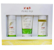 Pure Fiji Nourishing Trio, Ideal Spa Bath Gift Set for Women - Travel Kit - Includes Exotic Body Oil, Hydrating Body Lotio...