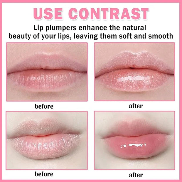 Korean Clear Lip Oil Gloss for Women,Ultra-Hydrating Lip Glow Oil with Chili Extract，Nourishing Lip Oil Tinted,Lip Plumpin...