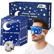 20 Packs Men's Steam Eye Mask,Heated Eye Mask for Dry Eyes Dark Circles Puffy Eyes,Disposable SPA Warm Compress,Travel Ess...
