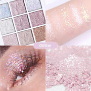 Eye Shadow Palette Makeup,Pink White Purple Glitter Shimmer Sparkle Warm Pastel 9 Colors Eye Shadow Palette,Nude White Cre...