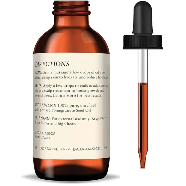Pomegranate Seed Oil - Pure, Cold Pressed, Unrefined - Organic Body Oil - Antioxidant Serum for Face, Hair, Skin and Nails...