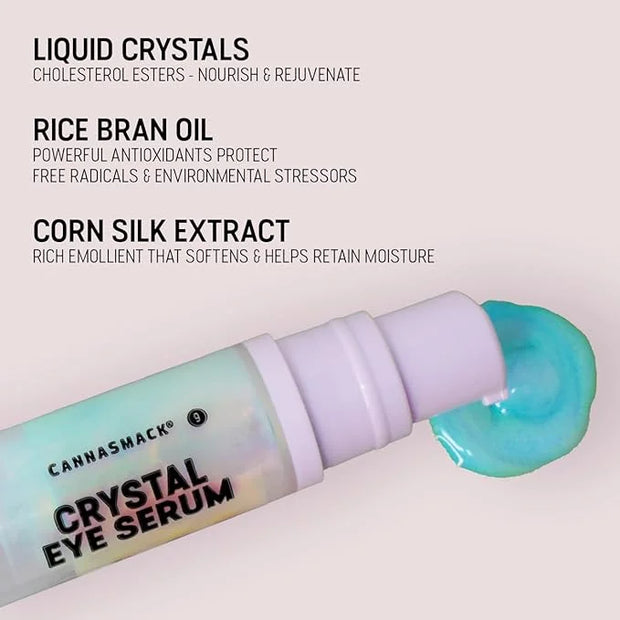 CannaSmack Crystal Eye Serum - Nightime Eye Masque - Hydrating & Nourishing - Liquid Crystals, Rice Bran Oil, & Corn Silk ...