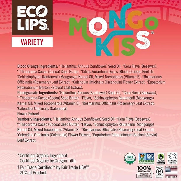 Mongo Kiss Organic Lip Balm 6-Pack Blood