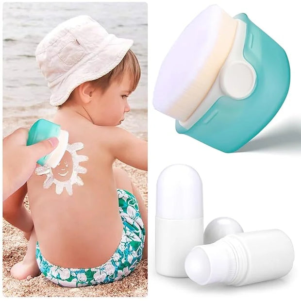 Mity rain Sunscreen Applicator for Kids, 3PCS Sunscreen Roller Bottle and Sunblock Buddy Brush Set, Buddies Sunscreen Appl...