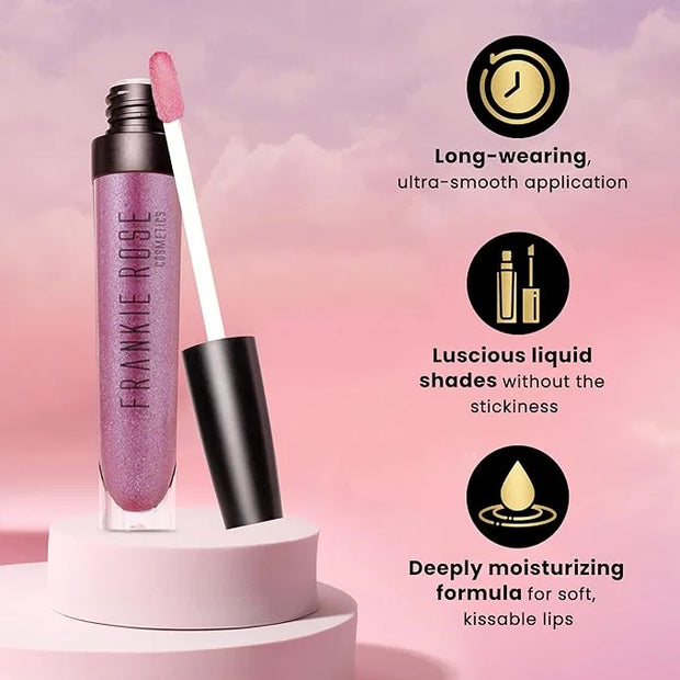 Frankie Rose Cosmetics Lip Gloss | Non-Sticky Formula, Long Lasting Lip Gloss, Bold Pigment & Hydrating Lip Gloss, Flirt S...