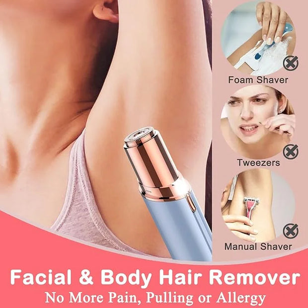 Facial Hair Remover, Removal Shaver for Women, Rosarden USB Rechargeable IPX6 Waterproof Eyebrow Face Razor Trimmer for Li...