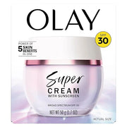 Olay Super Cream with Sunscreen SPF 30, 1.7 oz, Ultra Lightweight Face Moisturizer - Vitamin C & E, Hyaluronic Acid, Niaci...