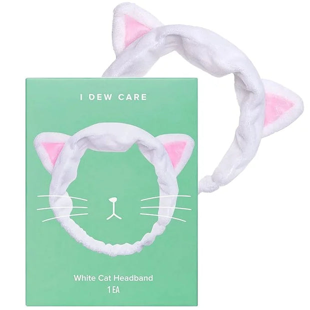 I DEW CARE Hydrogel Eye Patch - Starlit Kitten, 5 EA + Face Wash Headband - White Cat, 1 Count Bundle - Product Image