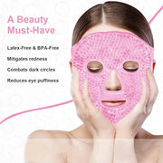 Cold Face Eye Masks Ice Face Mask Hot Cold Compress For Dark Circles, Puffiness, Migraines, Headache, Stress, Redness, Coo...