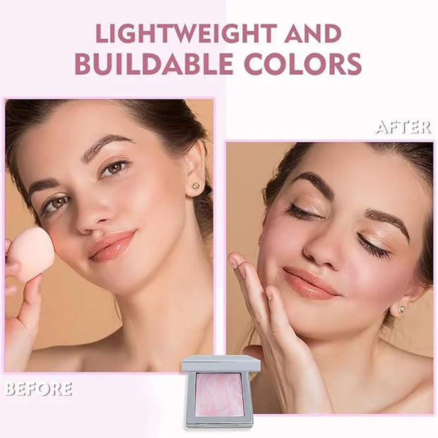 Face Blush Foundation Natural Brightening Silky Moisturizing Sodium Hyaluronate Bakery Crafted Glittering Powder - Product...