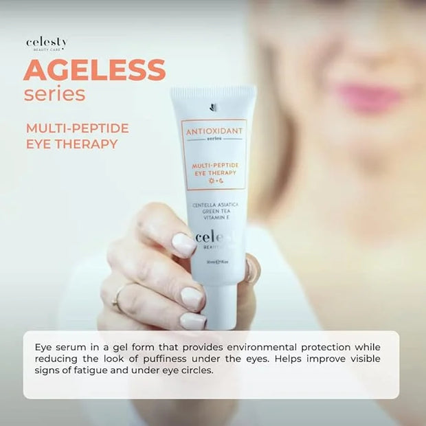 Anti-Aging Multi Peptide Eye Serum for Dark Circles, Under eye Bags and Wrinkles Dermatologist Reviewed Centella Asiatica ...