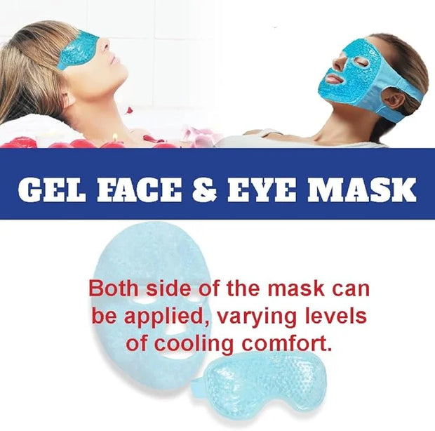 USA Merchant - 2PCs Cold & Hot Face and Eye Gel Mask, Reduce Puffiness, Dark Circles, Swelling, Headache, Skin Care Reusab...