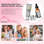 3 Step Facial Skin Care Kit with Snail Mucin Moisturizer & Vitamin C Facial Serum & Amino Acid Facial Cleanser - Korean Sk...