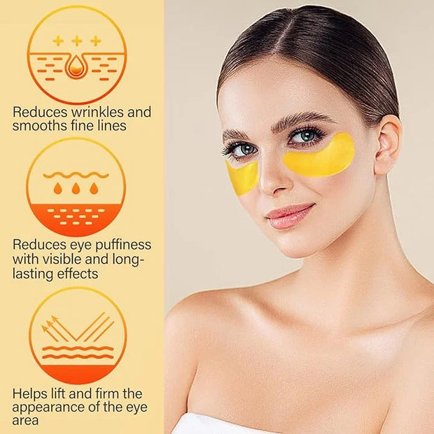 30 Pairs Under Eye Patches,Gold Under Eye Mask,Eye Masks Skincare Enriched with Collagen,Eye Patches for Puffy Eyes and Da...