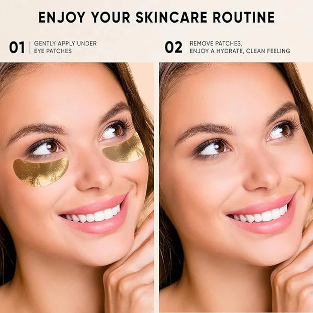 CÉLOR Under Eye Patches Premium - Golden Under Eye Mask Enriched with Hyaluronic Acid, Caffeine, Tea Tree & Collagen, unde...