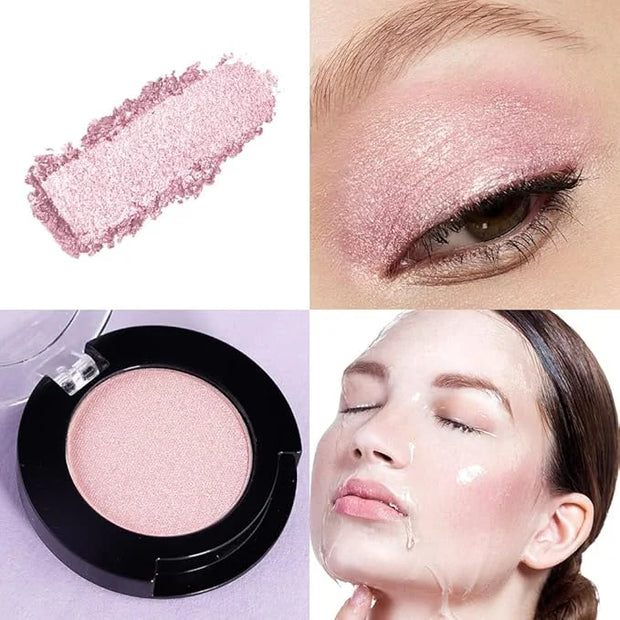 Monochrome Glitter Eyeshadow Makeup Palette, Highly Pigmented Nude Pink Eyeshadow Palette, Shimmer Pressed Powder Eye shad...