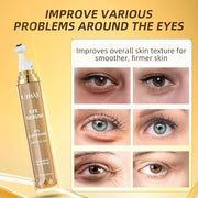 5% Caffeine Eye Cream, Under Eye Serum for Dark Circles, Puffiness & Wrinkles Fine Lines, Eye Roller Serum with 360° Massa...