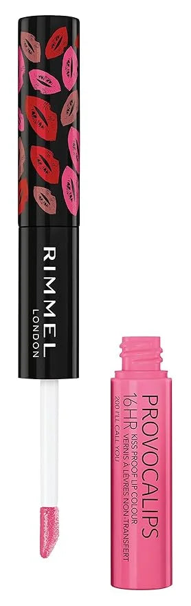 Rimmel London Provocalips 16hr Kiss-Proof Lip Color Bundle - 200 I'll Call You & 420 Berry Seductive, 14 fl.oz. Each - Pro...