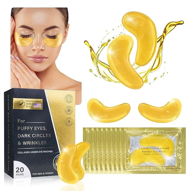 Under Eye Patches for Puffy Eyes and Dark Circles (20 Pairs) Collagen Eye Patches with Hyaluronic Acid & Niacinamide, Eye ...