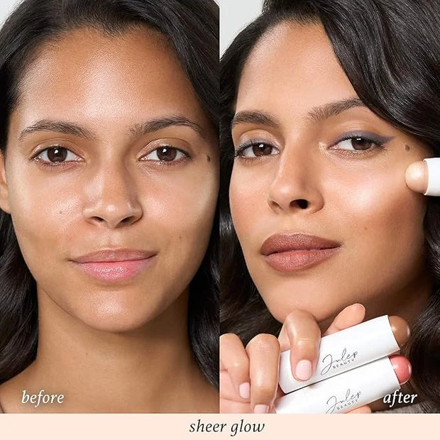 Julep Skip The Brush Cream to Powder Highlighter Stick- Sheer Glow - Blendable and Buildable Color - 2-in-1 Makeup Stick -...