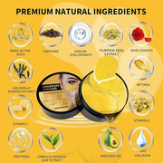 24K Gold Eye Masks for Dark Circles and Puffiness 70PCS, Under Eye Patches Gel Pads for Puffy Eyes Treatment w/Collagen, C...