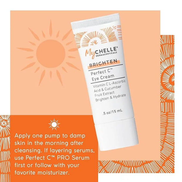 MyCHELLE Dermaceuticals Perfect C Eye Cream - Eye Cream for Dark Circles and Puffiness with Vitamin C & Plant Stem Cells t...