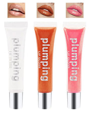 Hydrating Lip Glow Oil-3Pcs Tinted Plumping Lip Oil Lip Plumper, Moisturizing Smooth Lipgloss for Lip Care, Glossy Finish ...