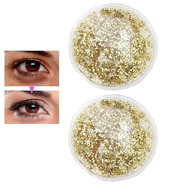 Gel Ice Pack, Hot Cold Eye Gel Ice Pack, Reusable Cooling Eye Cover for Dark Circles Puffiness, Redness and Eye Relax (Gol...