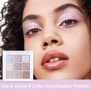 Eye Shadow Palette Makeup,Pink White Purple Glitter Shimmer Sparkle Warm Pastel 9 Colors Eye Shadow Palette,Nude White Cre...