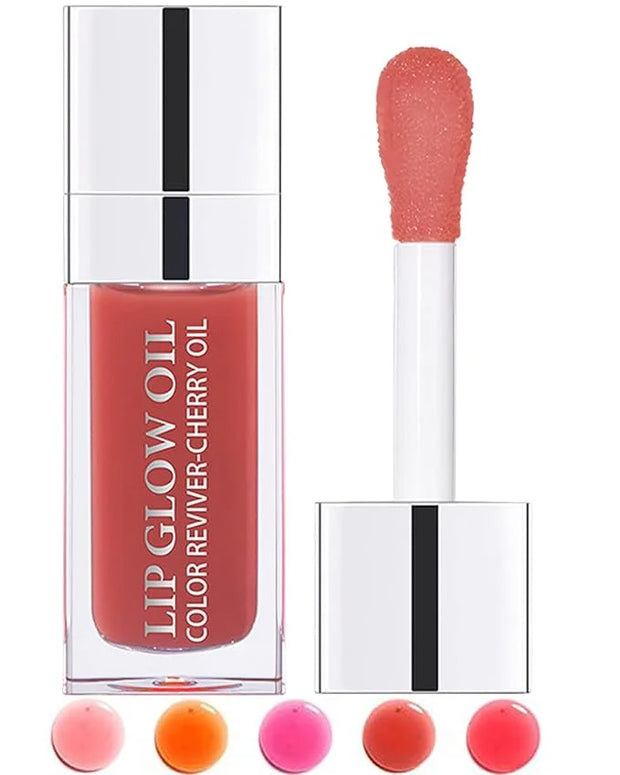 Plumping Lip Glow Oil - Hydrating Tinted Gloss, Reviver Oil, Long Lasting Moisturizing Clear Plumper Tint for Care and Dry...