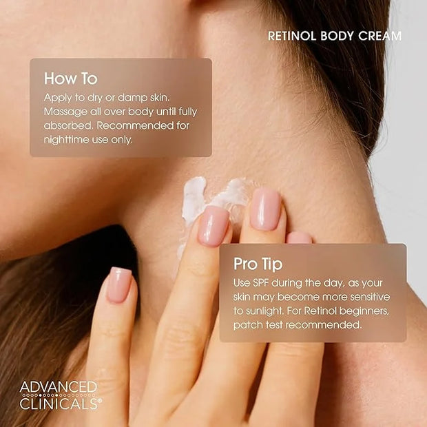 Advanced Clinicals Retinol Body Lotion & Face Moisturizer | Visible Anti Aging Skin Care Retinol Body Cream For Women & Me...