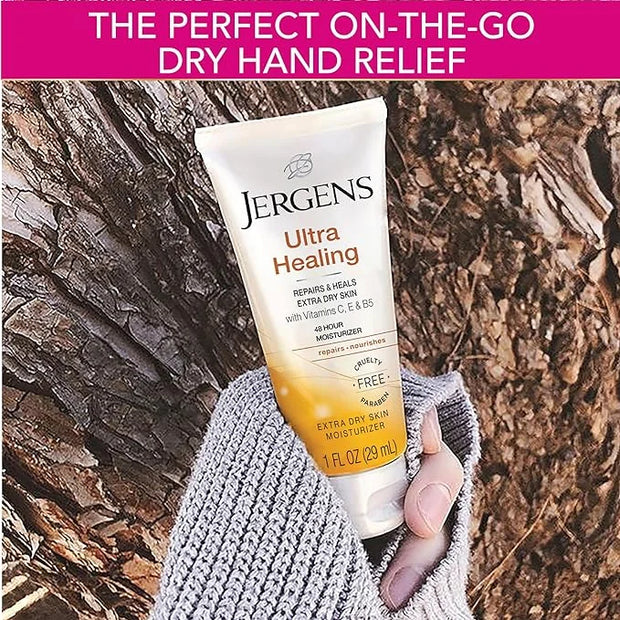 Jergens Ultra Healing Dry Skin Moisturizer, Travel Size Body and Hand Lotion, for Extra Dry Skin, Use After Washing Hands,...