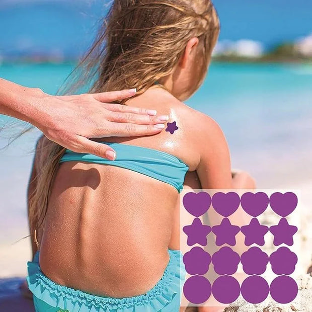 UV Stickers for Sunscreen, 48 Count UV Detection Reminder Waterproof UV Stickers, Know When to Re-Apply Sunscreen, UV Dete...